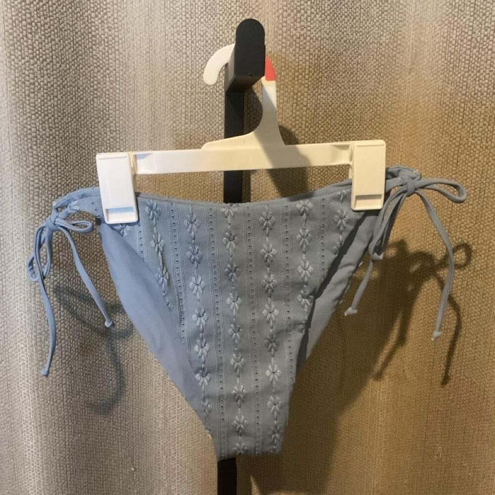 Tillys Women's Blue and Grey Bikini-and-tankini-bottoms